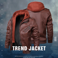 WW | Lederjacke Herren Mit Reißverschluss, Klassische Jacke Aus Echtleder