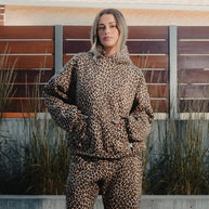 WW | Leopardenmuster Hoodie und Jogginghose Set für Damen