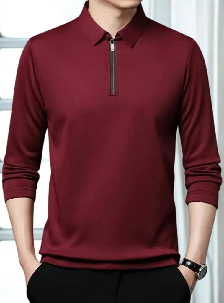 WW | Viertelring Herren Polo Sweatshirt