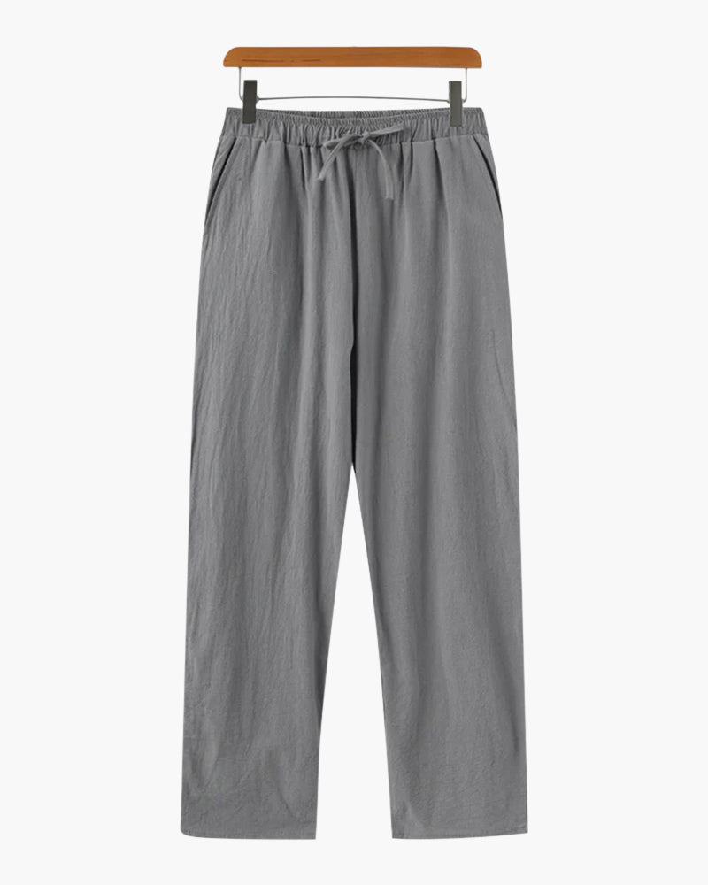 WW | Loose Fit Sommer Leinenhose Mit Kordelzug