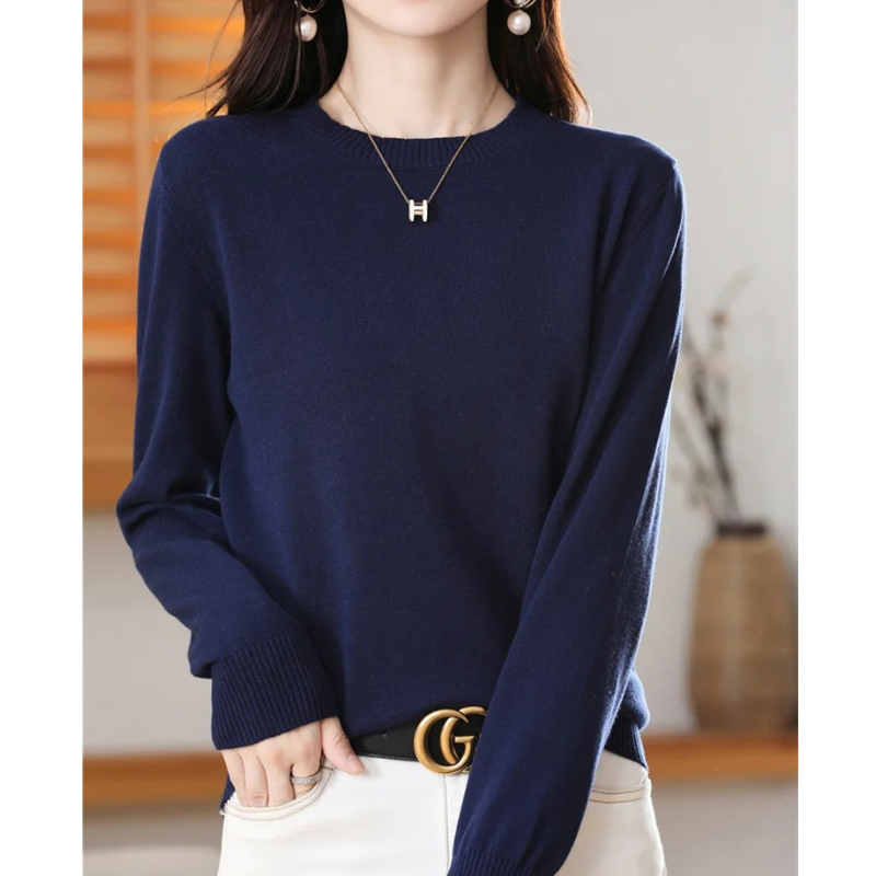 W&W Mode | Cashmere Pullover Damen Klassischer Rundhals, Weich & Atmungsaktiv