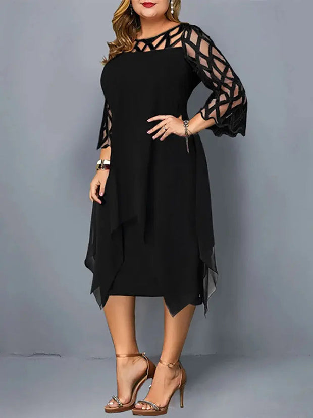 WW | Elegantes Plus Size Spitzen Midi Kleid