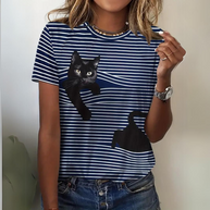 WW | Elegantes Katzenmotiv-Shirt für Frauen