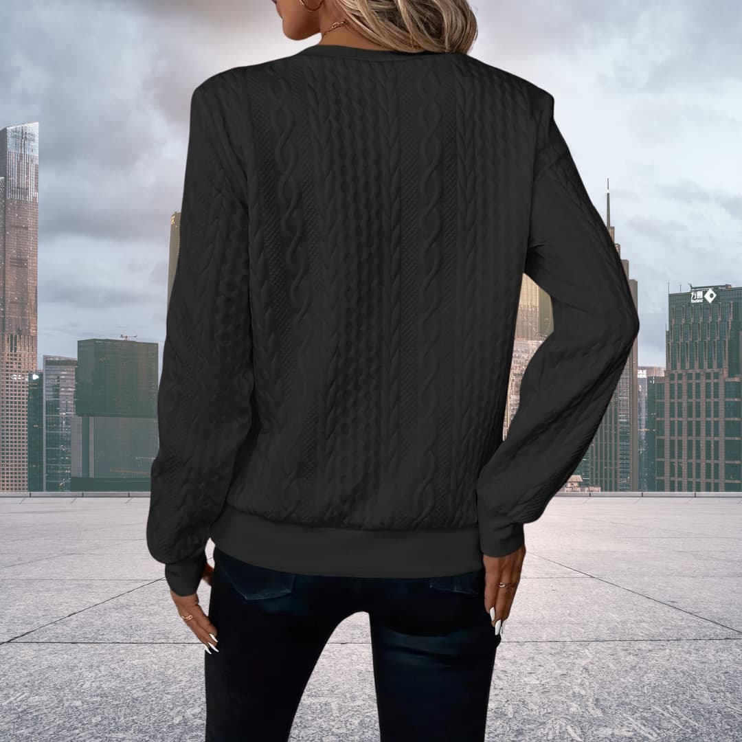 WW | Strickpullover mit halbem Reißverschluss Damen
