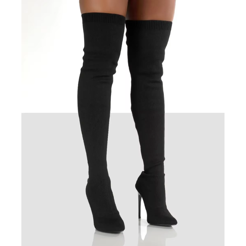 W&W Mode | Overknee Stretch Stiletto Stiefel Elegante Damen Stiefel