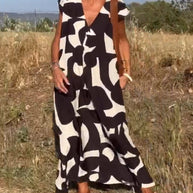 Amara™ - Maxikleid mit Print und V-Ausschnitt