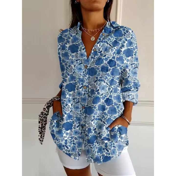 W&W Mode | Leichtes Langärmeliges Hemd Mit Blumenmuster Für Damen