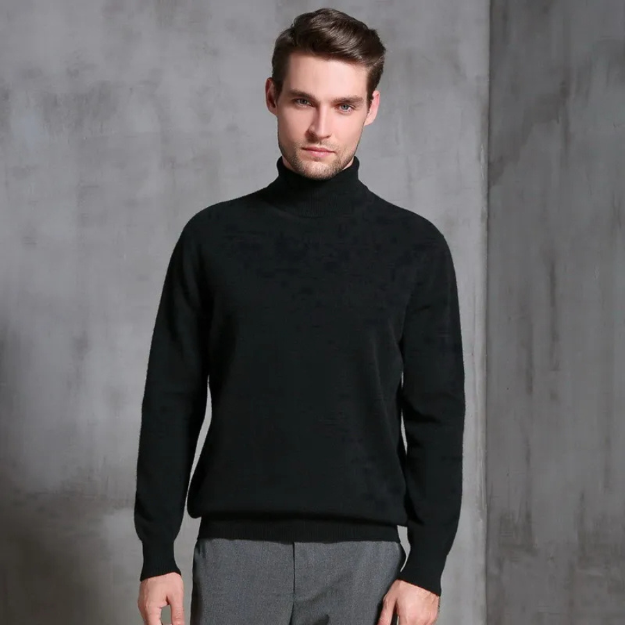 WW | Herren Wollpullover Mit Rollkragen Und Schlankem Design