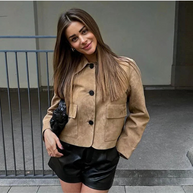 WW | Beige Lederjacke