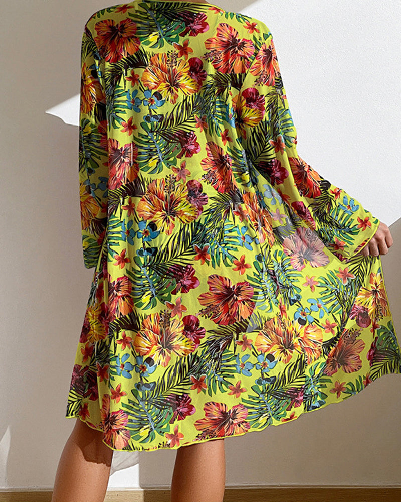 WW | Dreiteiliges Bikini-Set mit Blumen