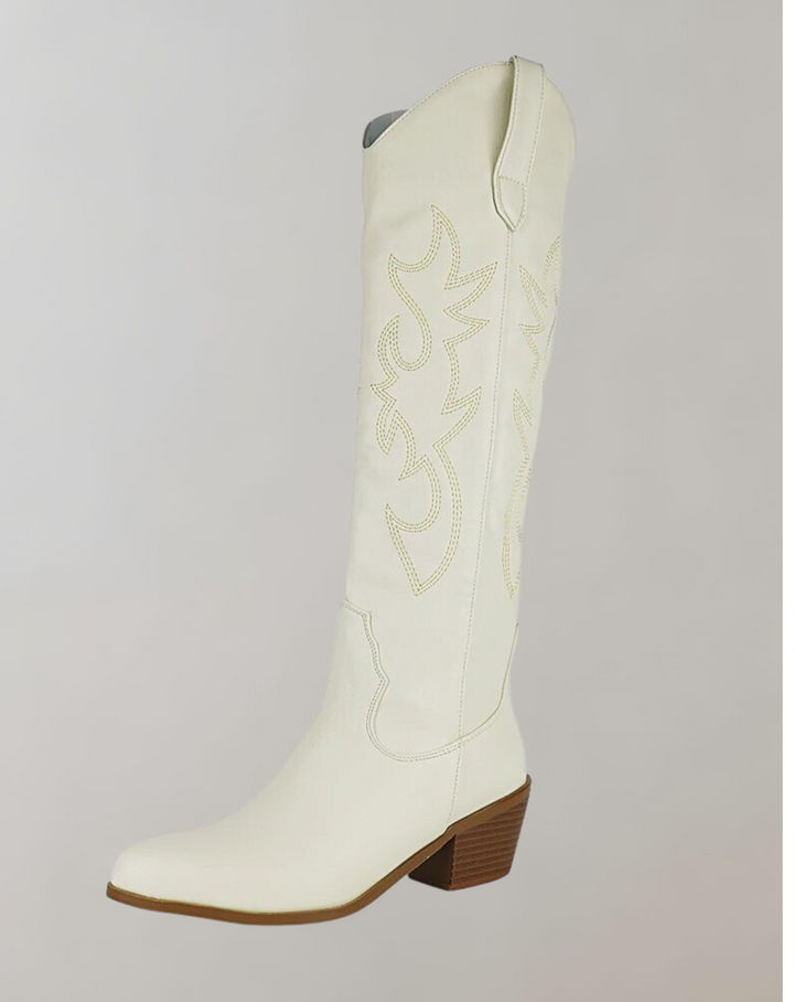 W&W Mode | Bestickte Kniehohe Westernstiefel