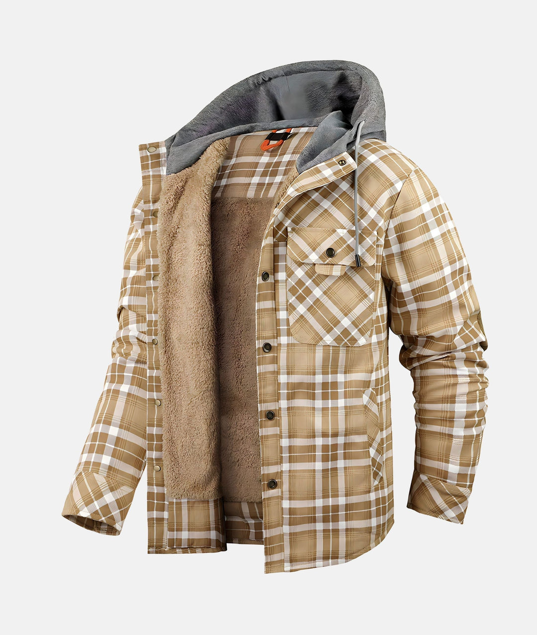 W&W Mode | Kariertes Flanelljacke mit Kapuze und Futter aus Kunstfell