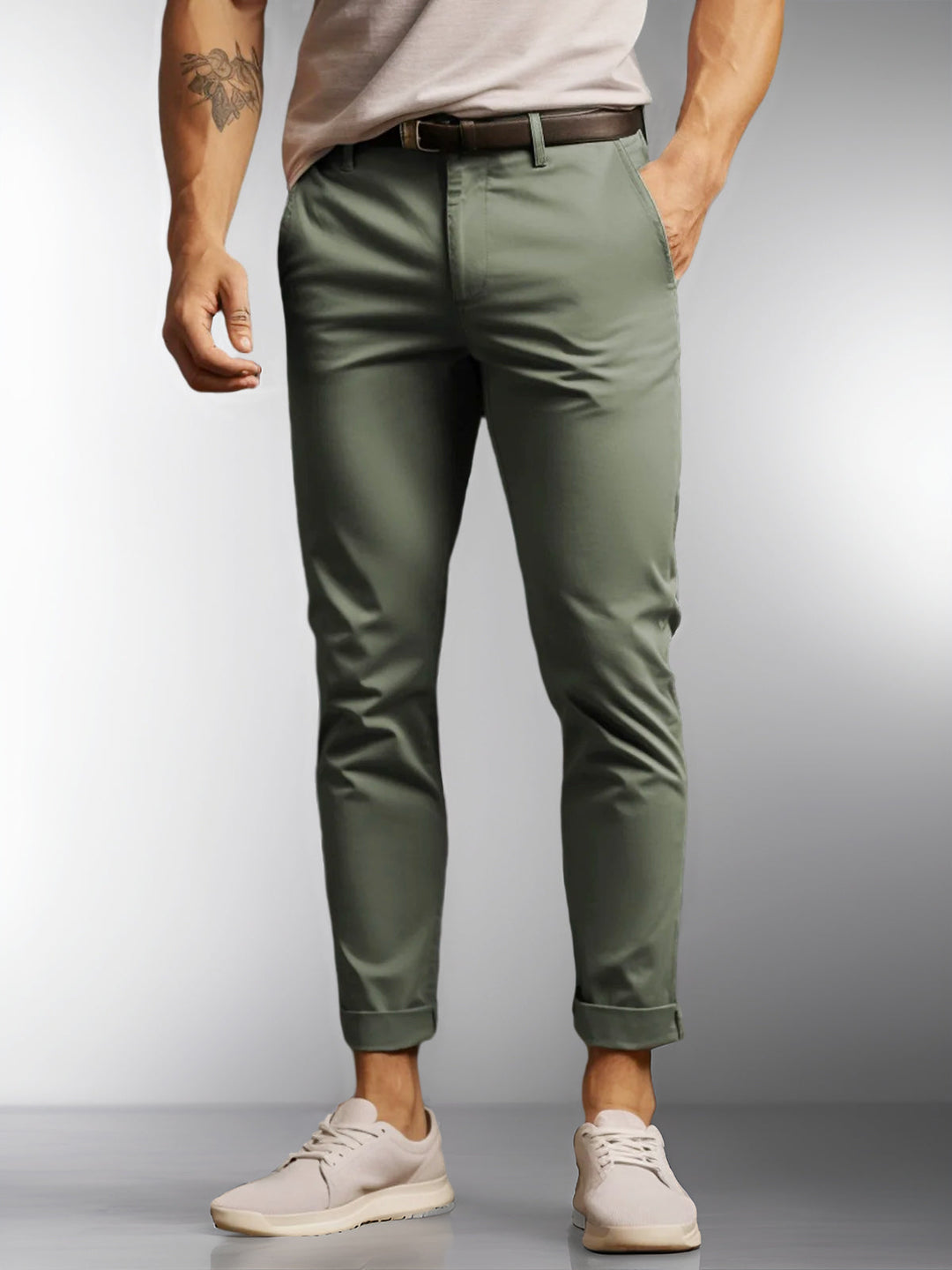 W&W Mode | Hochwertige, Dehnbare Herren Chino Hose Aus Pflegeleichtem Baumwoll Mischgewebe