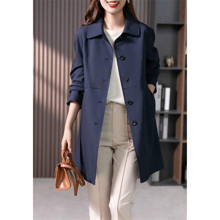 W&W Mode | Klassischer Trenchcoat Damen, Einfach Gebunden, Taillierter Damenmantel