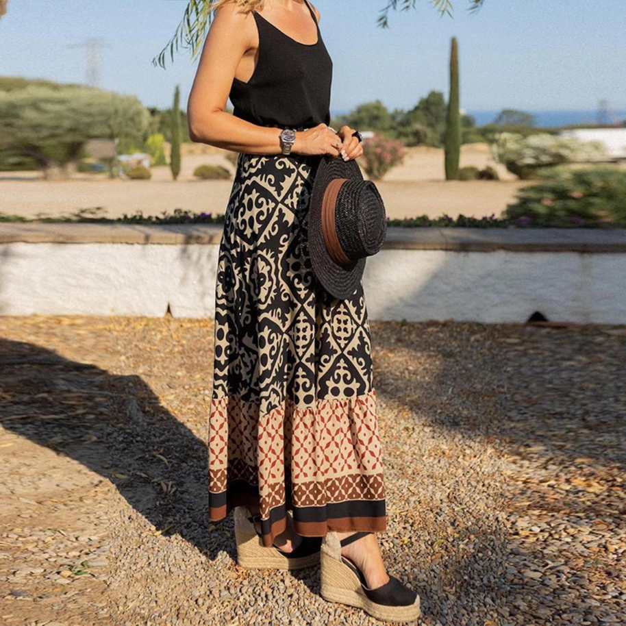 WW | Trendiger High Waist Rock Mit Geometrischem Muster