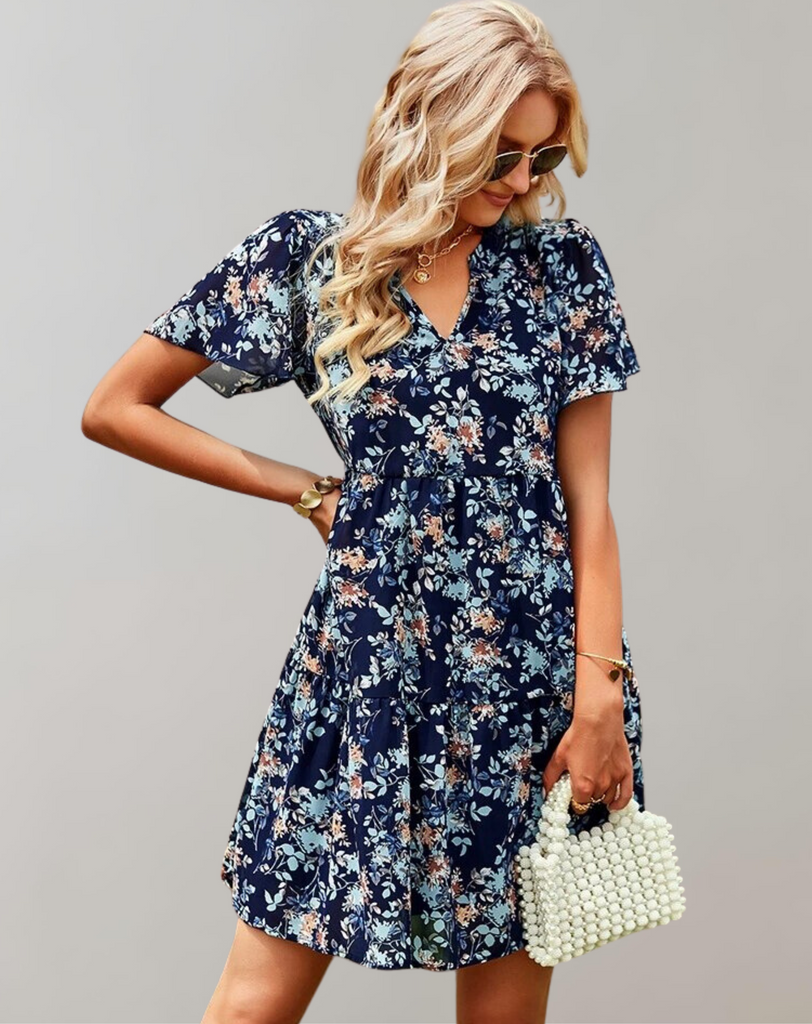 WW | Fashion Floral Kleid Frauen Frühling Herbst