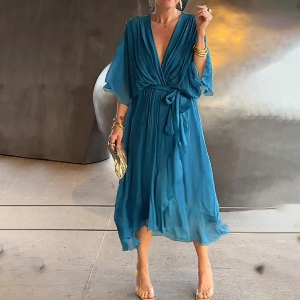 WW | Fließendes Longline Midi-Kleid