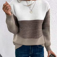 – Eleganter dreifarbiger Pullover