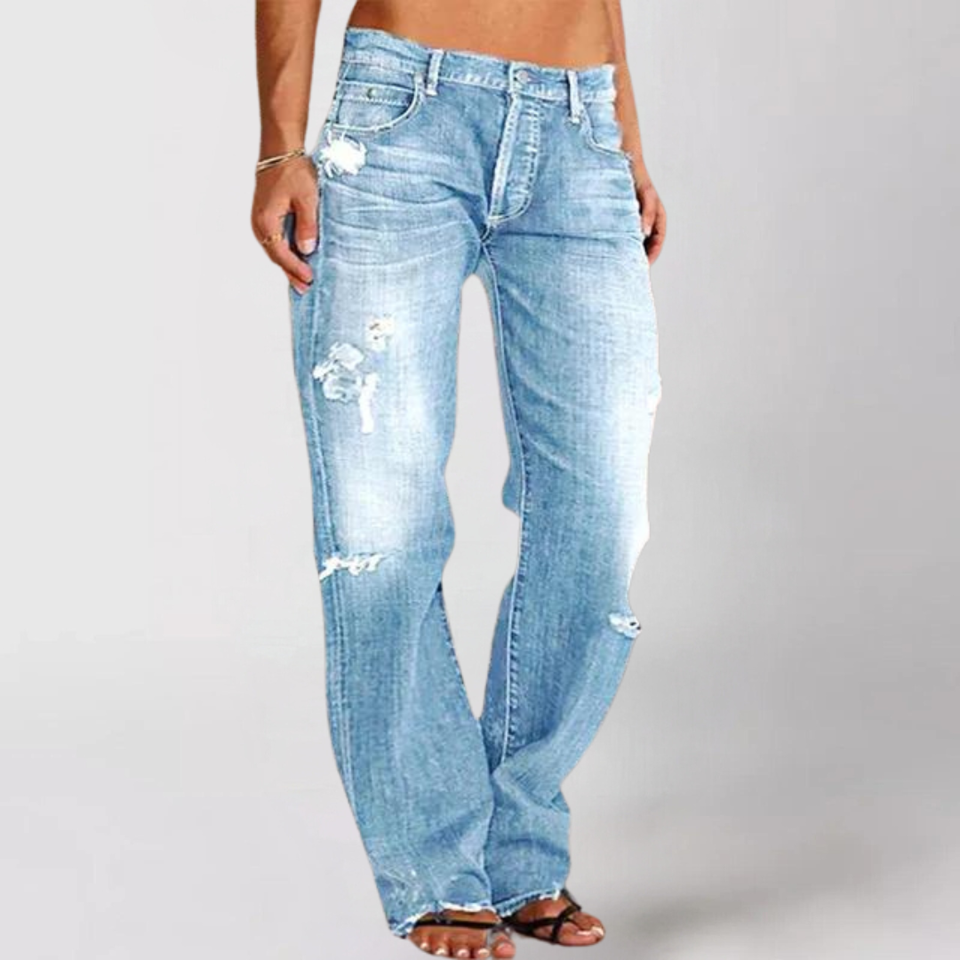 Denim-Jeans mit weitem Bein