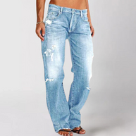 Denim-Jeans mit weitem Bein