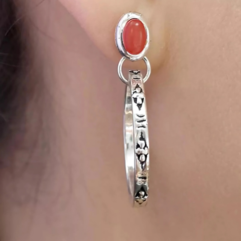 WW | Boho Weinlese Onyx Ohrringe Silber