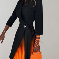 WW - Damen Kleid Druck gekerbt