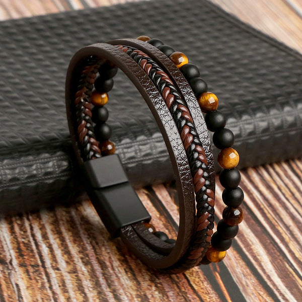 WW | Stilvolles Lederarmband Satz Für Herren