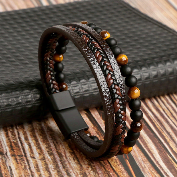 WW | Stilvolles Lederarmband Satz Für Herren