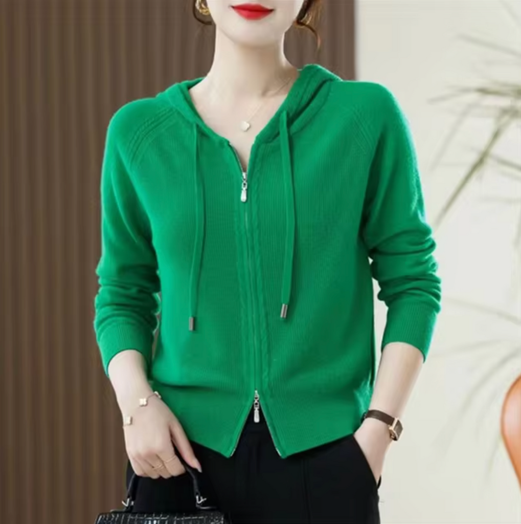 WW – Gebreide kasjmier hoodie