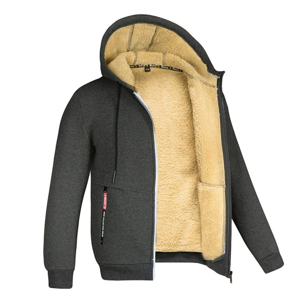 Wolff | Herren Winterjacke mit Kapuze Fleece Futter