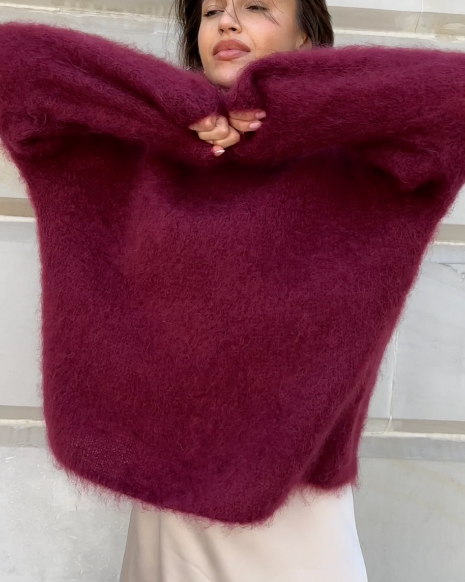 WW | Mohair Mischpullover mit Rundhalsausschnitt