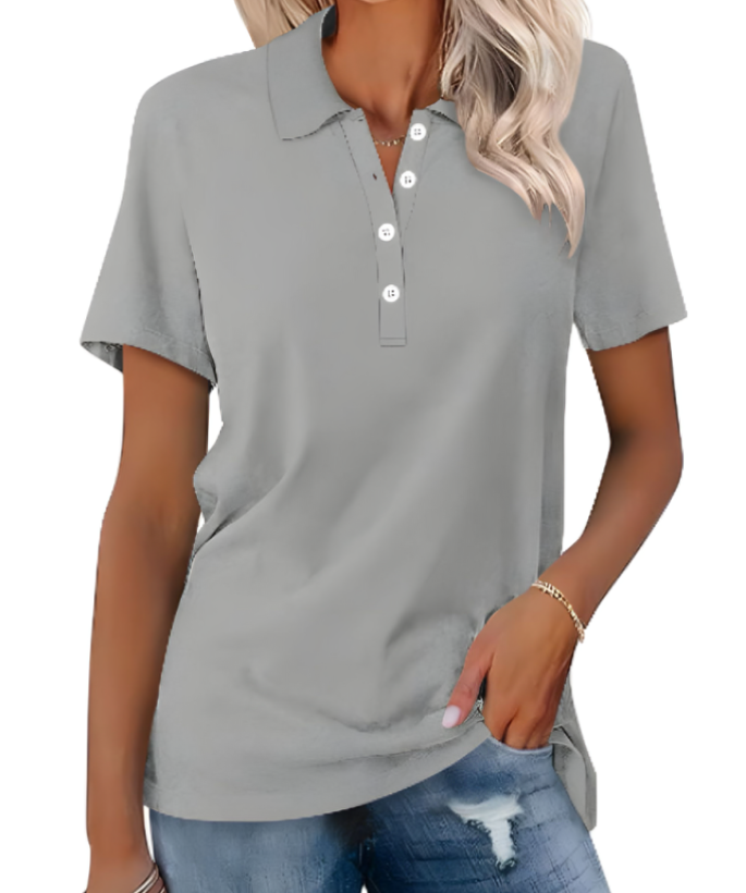 W&W Mode | Nachhaltiges Poloshirt Damen Polo Shirt Mit Kragen Und Knopfverschluss
