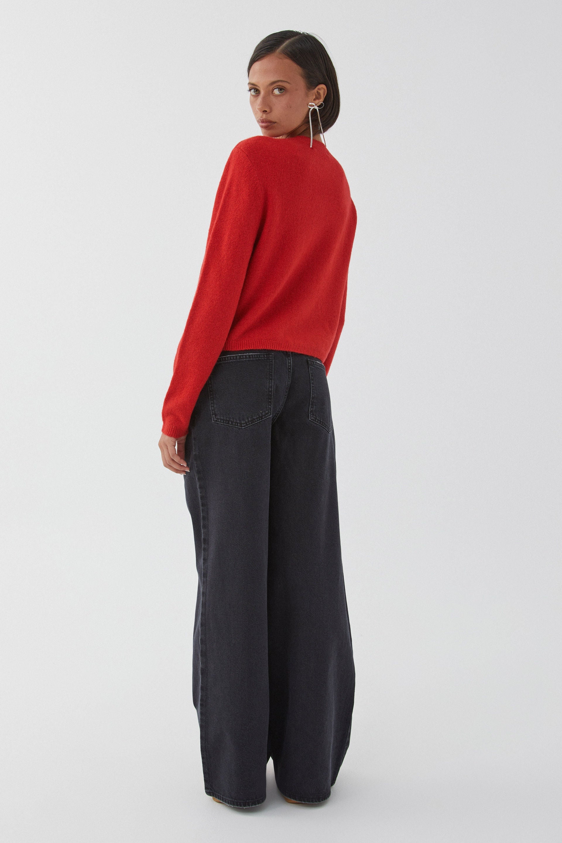 WW | Bunter Unifarbener Damen-Cardigan