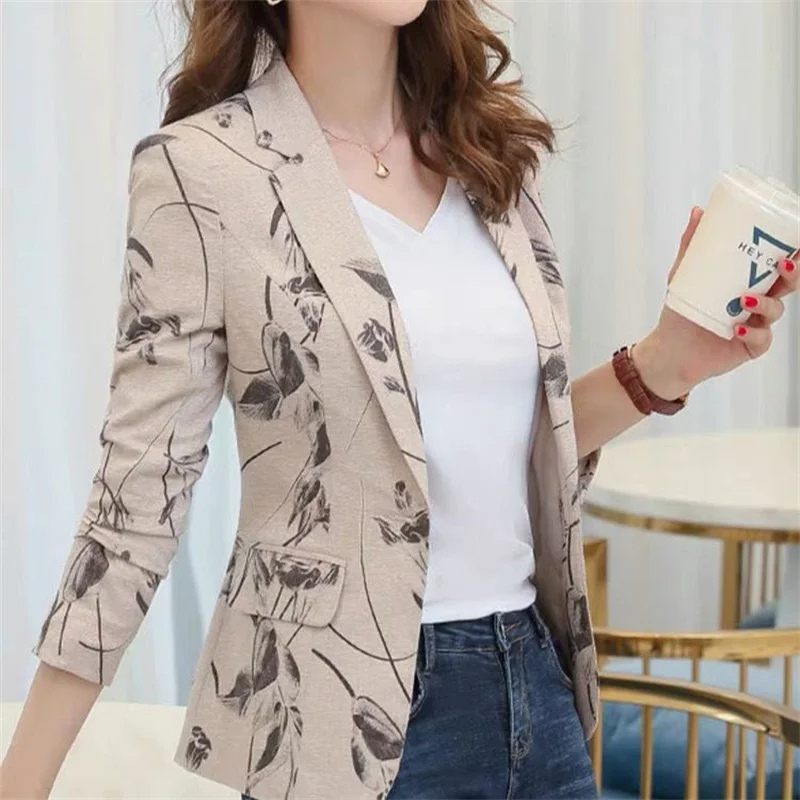 WW | Damen Blazer mit Blumenmuster Perfekt für Frühling und Sommer