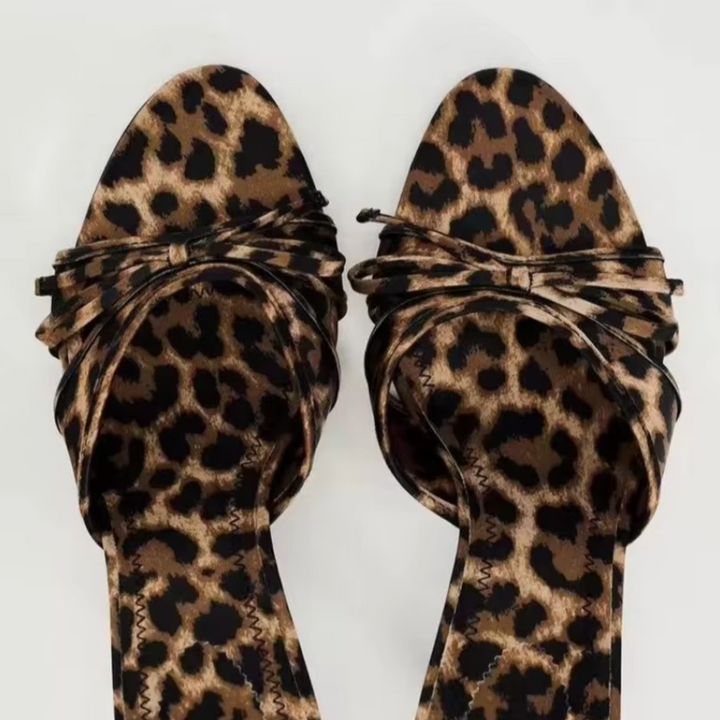 W&W Mode | High-Heeled Slippers mit Leopardenmuster