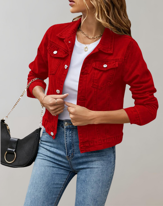 WW - Lässige Langarm Revers solide