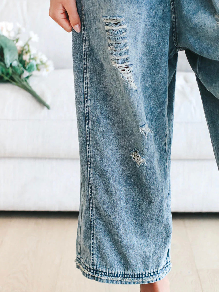 W&W Mode | Denim Jumpsuit Damen Baggy Jeans Overall