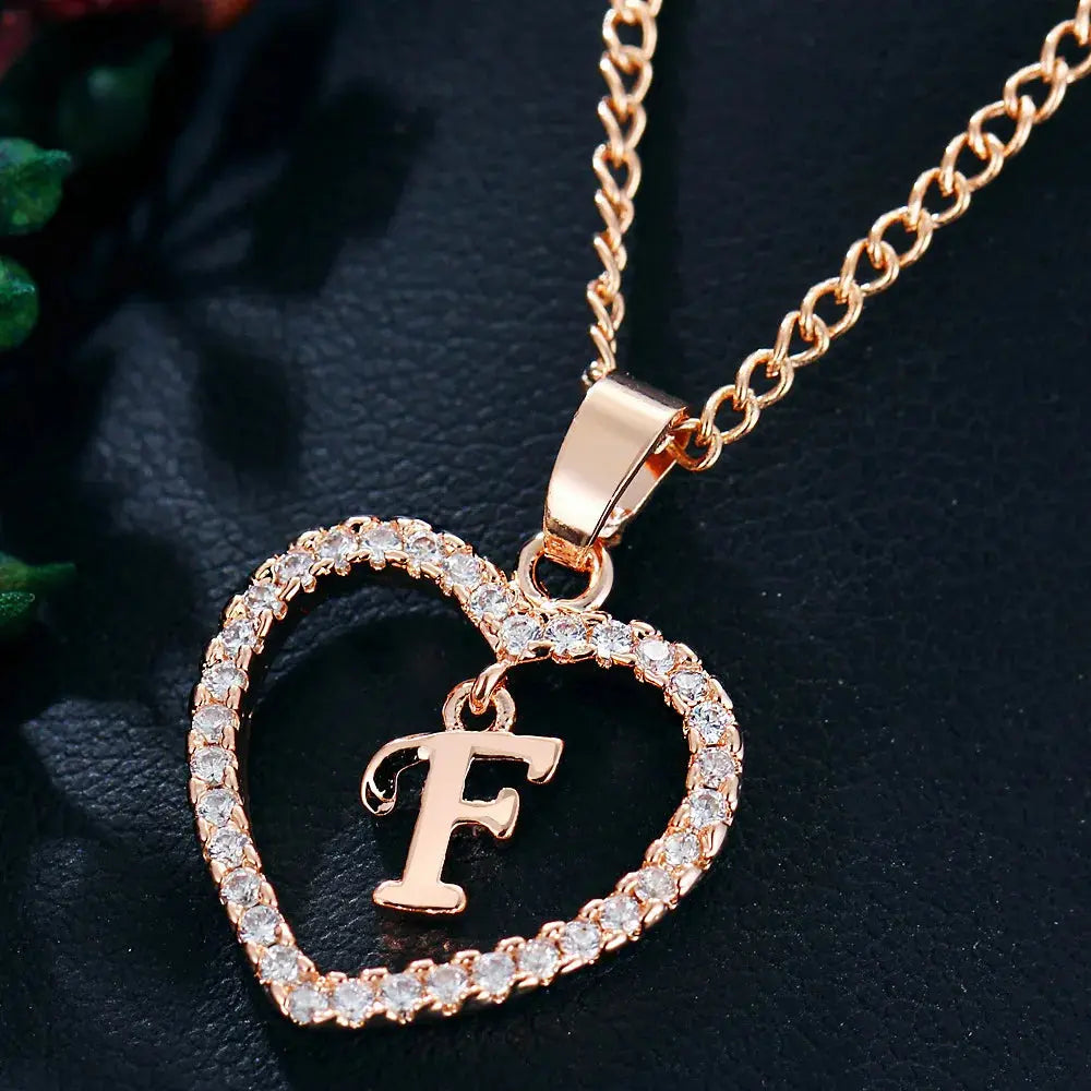 WW | Buchstaben Zirkon Liebe Kette Schmuck Anhänger