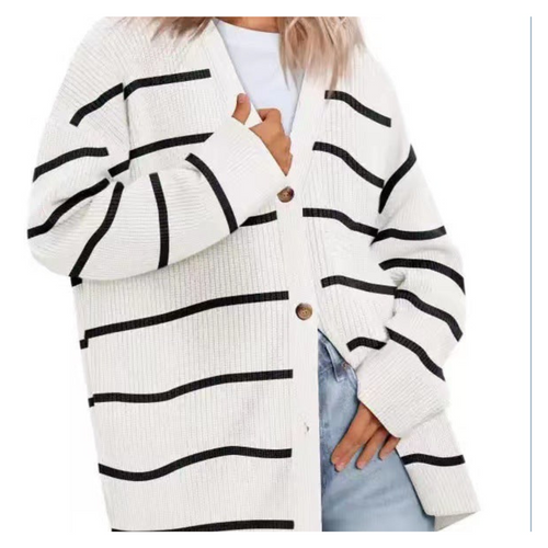 WW | Schicke Übergroße Strickjacke Mit Knöpfen Für Damen