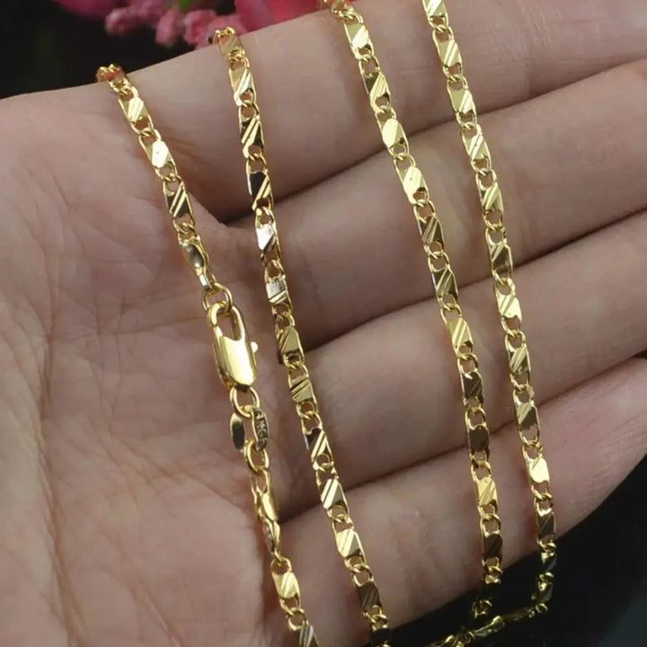 Damen Halskette mit 18-karätiger Goldfüllung