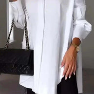 WW | Oversized Shirt Bluse mit gerollten Ärmeln