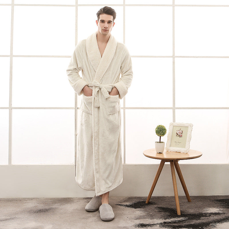 W&W Mode | Eleganter Coral Fleece Flanell-Bademantel für Paare