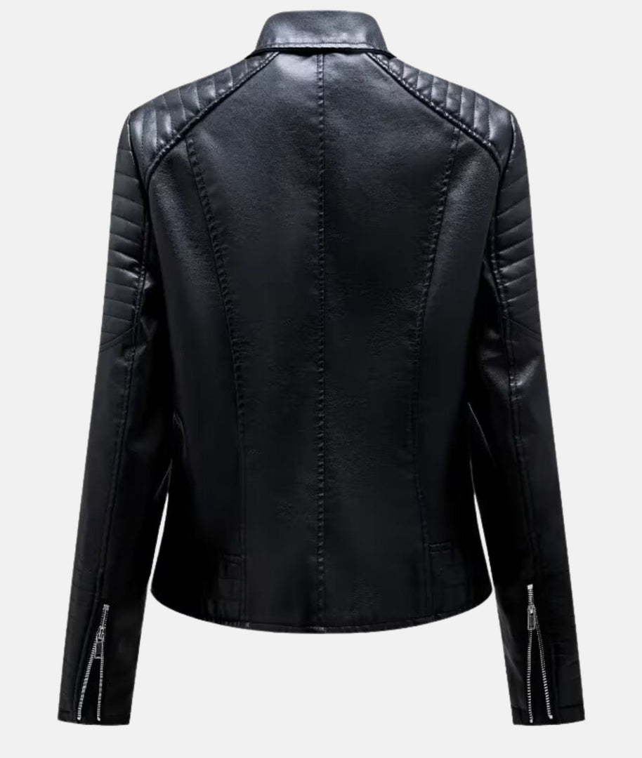 WW | Damen Lederjacke ohne Kapuze - Stilvolle Bikerjacke