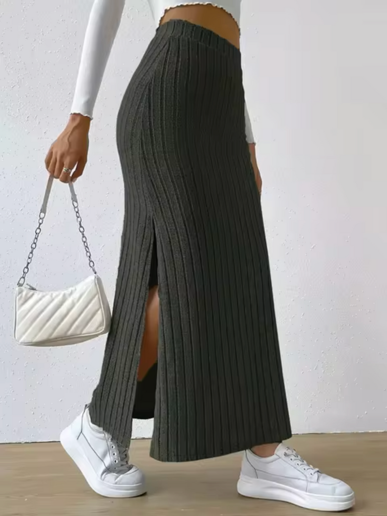 WW | Langer Strickrock mit Hoher Taille