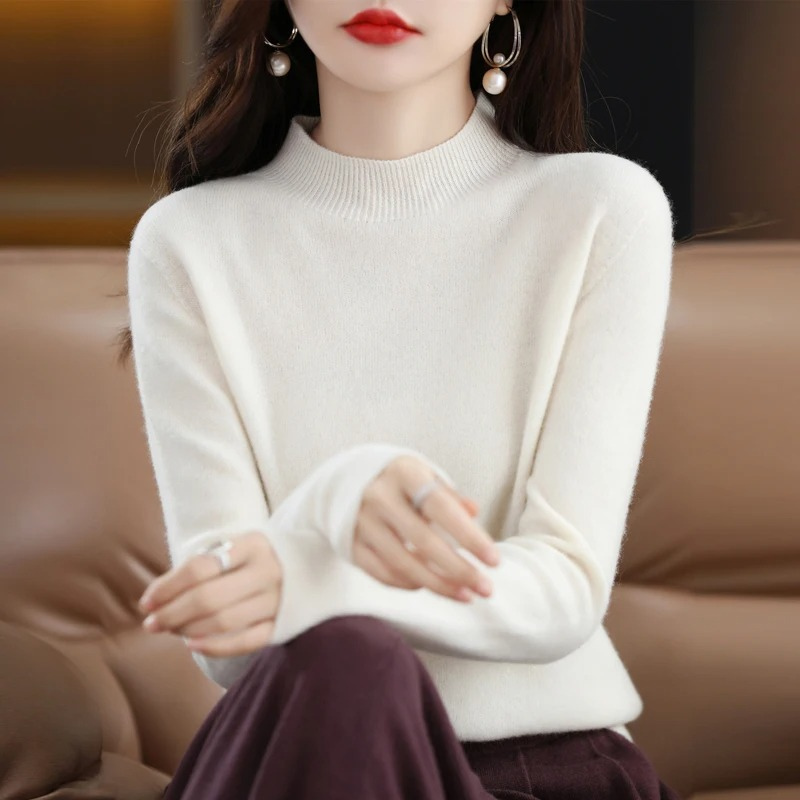 WW | Elegante Kaschmier Mix Damenpullover Weicher Feinstrickpullover