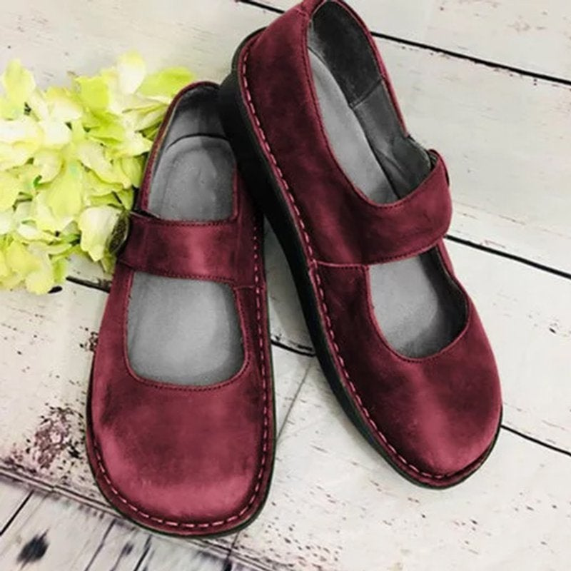 W&W Mode | Damen Weinlese Einstiegs Sandalen Frauen Schuhe Aus Wildleder