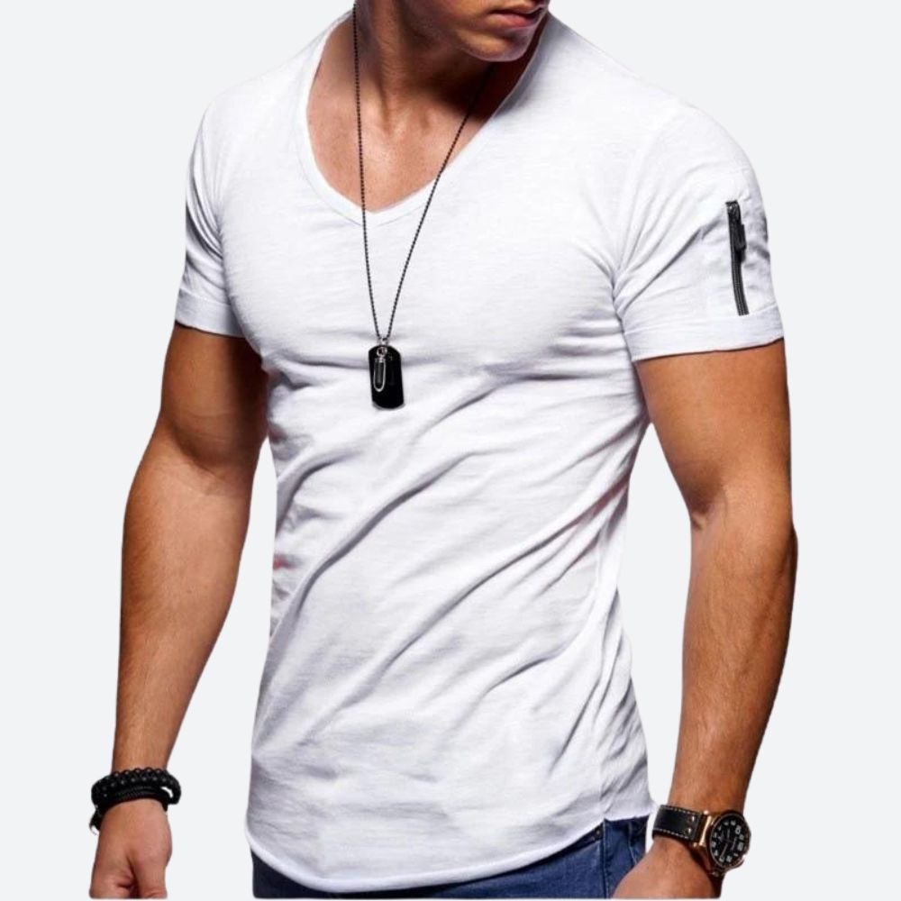 WW | Herren Muskel T-Shirt Mit V-Ausschnitt