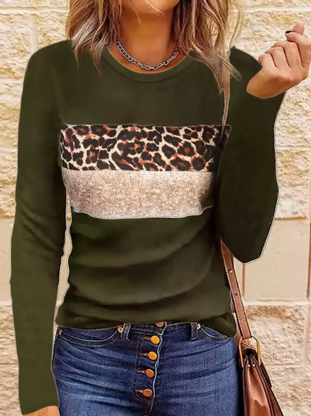 W&W Mode | Langarm-T-Shirt mit Leopardenmuster