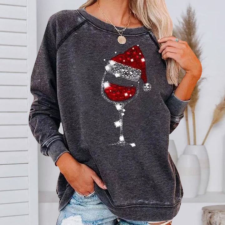 W&W Mode | Festliche Cheers Weinglas Sweatshirt