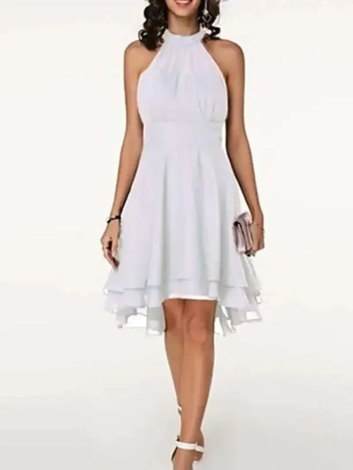 W&W Mode | Elegante Ärmelloses Chiffon Kleid